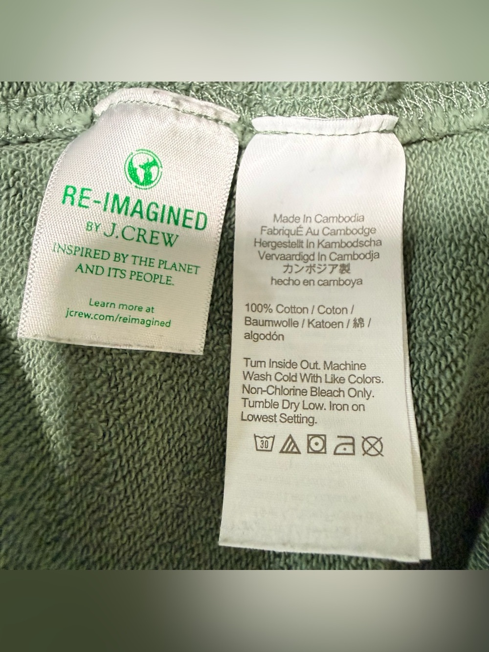 J Crew Women’s 6” University Terry "Red Hook" Short Green Medium - Picture 5 of 5